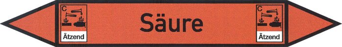 Exemplaire exposé: Marquage de tuyauterie (double flèche), acide (DIN 2403)
